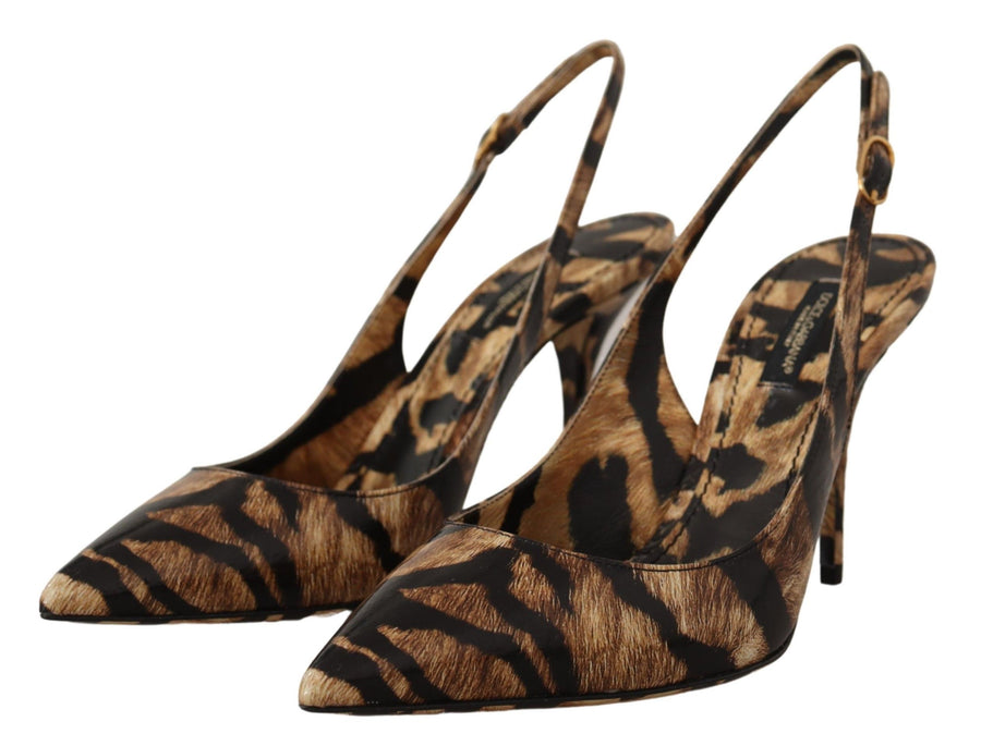 Dolce & Gabbana 100% Moluro Python slingback heel in brown