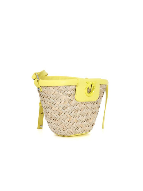 Pinko 100% Cowhide (main) bucket bag in yellow