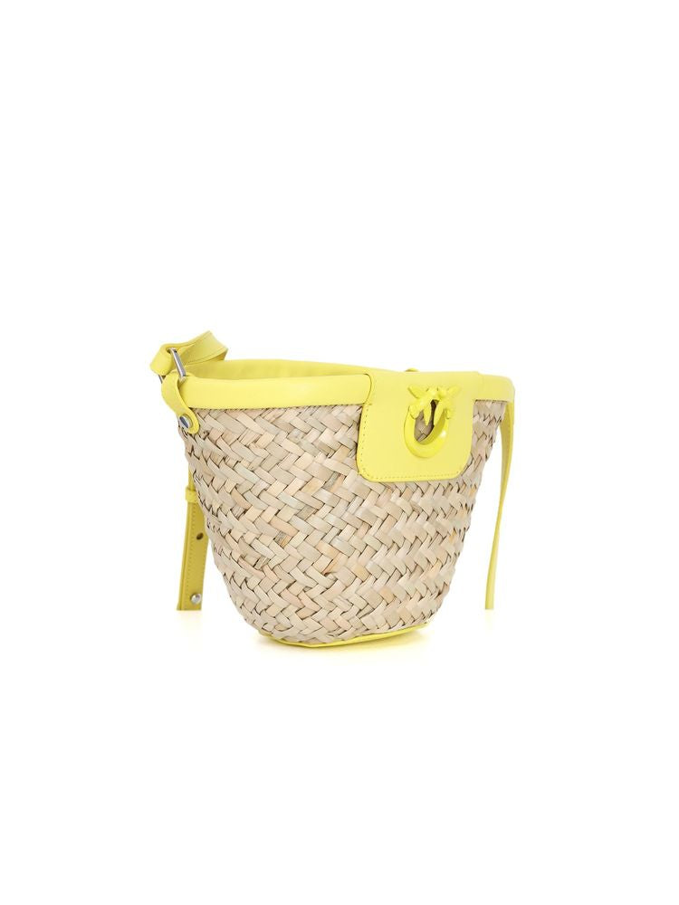 Pinko 100% Cowhide (main) bucket bag in yellow