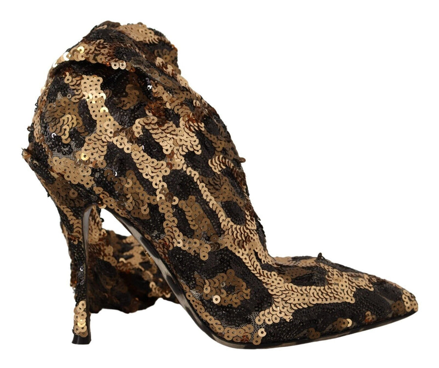 Dolce & Gabbana 70% Polyester heel boot in gold