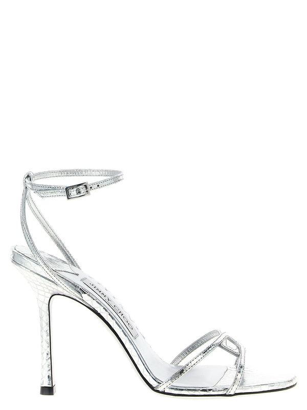 Jimmy Choo 1998 ليو كعب صندل — فضي