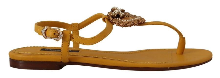 Dolce & Gabbana 100% Leather sandal in yellow