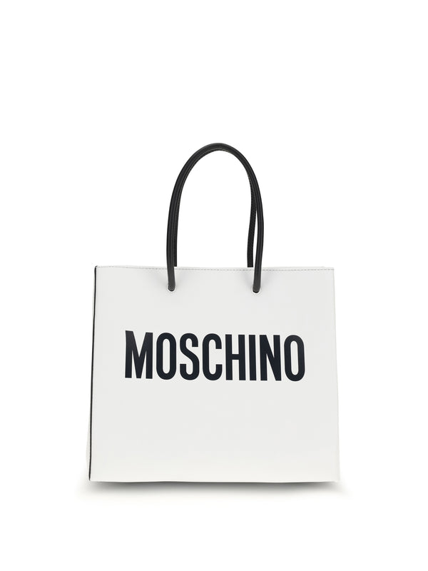Moschino 100% calf leather (Bos Taurus) tote bag in white