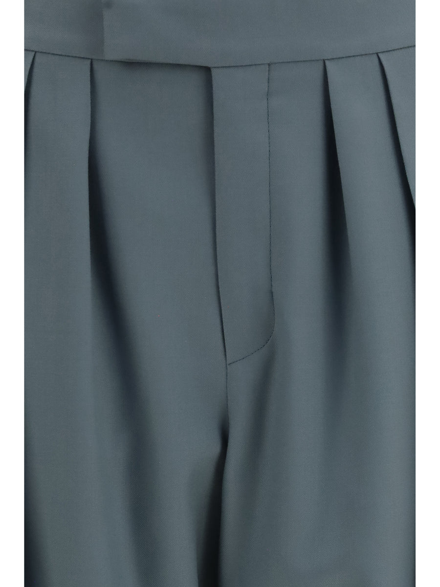 Pants Tailored Wool Urban Grey Fleece (ovis Aries) Trousers