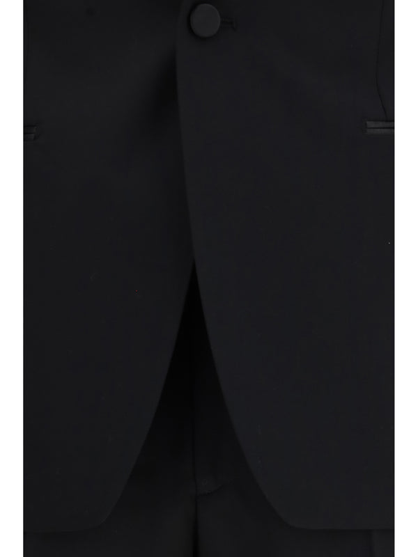 Suit Single-Breasted Virgin Wool Black Merino Suits
