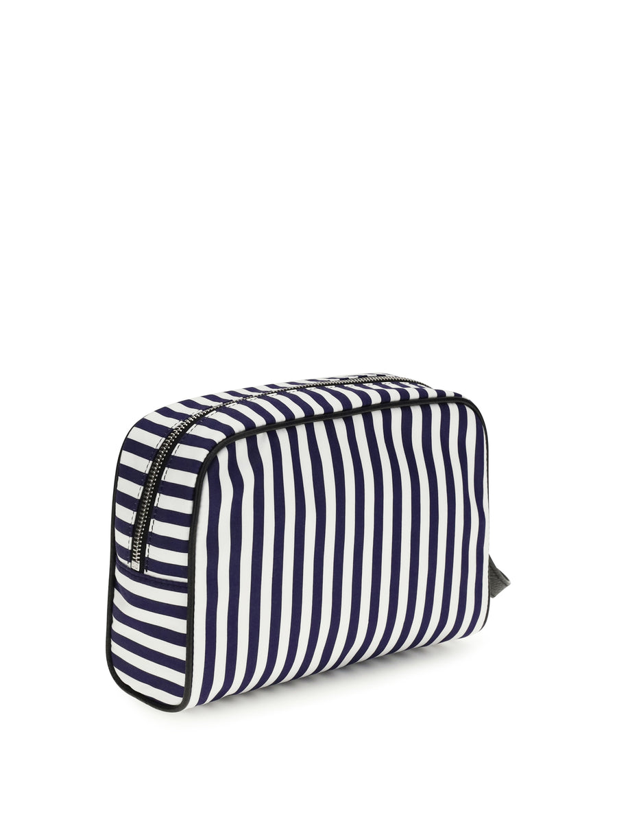 Handbag Striped Poplin White-Blue White/blue Cotton Handbags