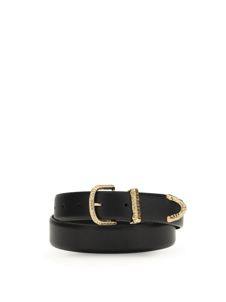 Pinko 100% Calf Leather Bos Taurus belt in black