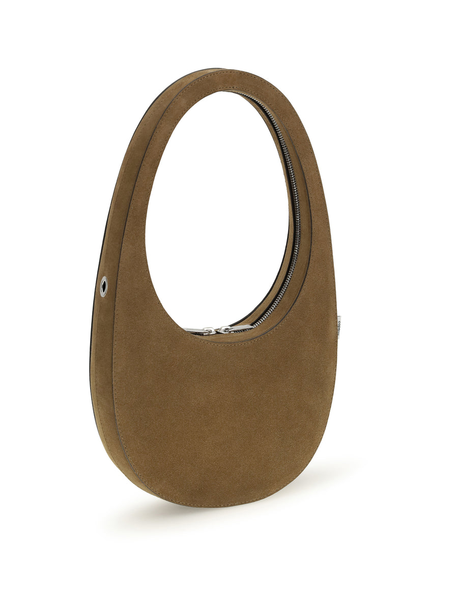 Crossbody Swipe Bag Brown Suede Calf Leather (suede) Shoulder