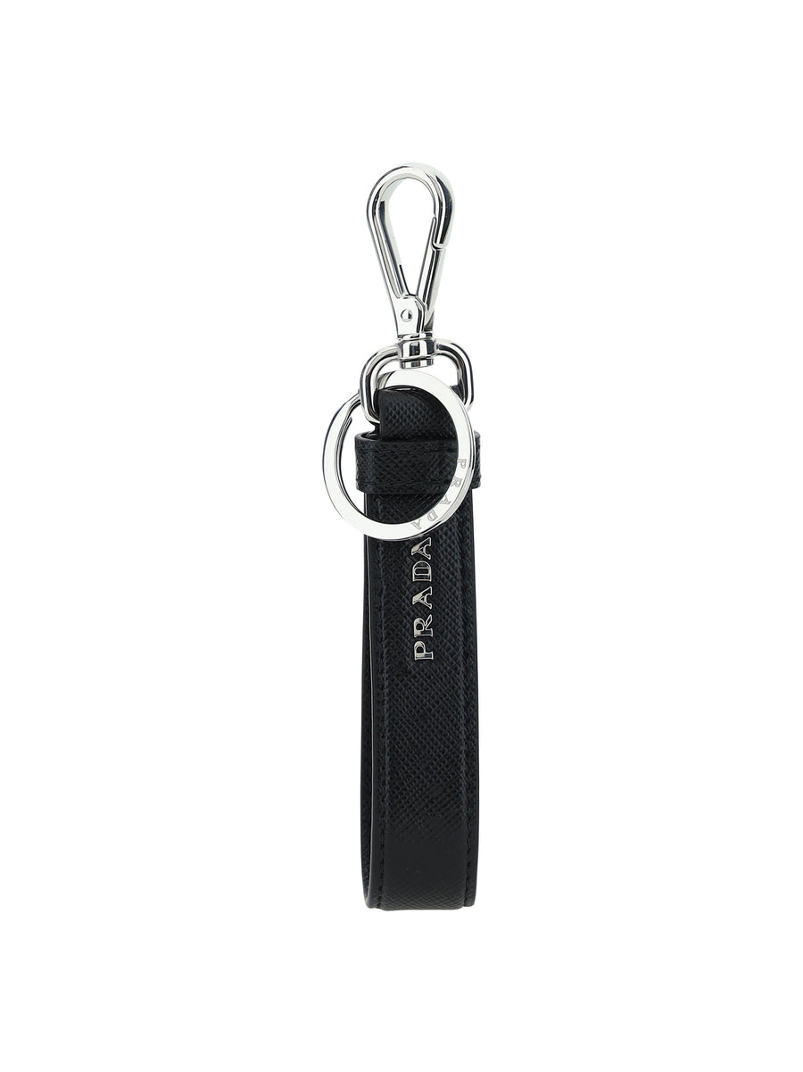 Leather Keyring Black General: Stainless Steel Keyrings & Chains