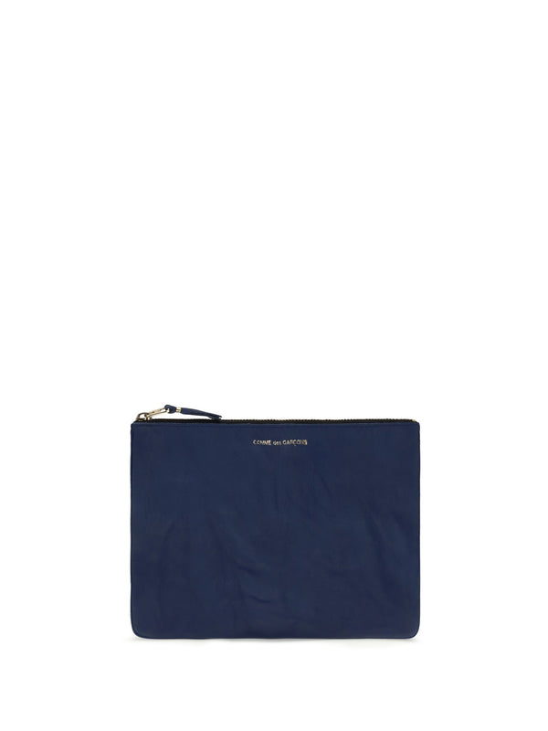 Comme Des GarçOns Wallet 100% calf leather (Bos Taurus) pouch in navy