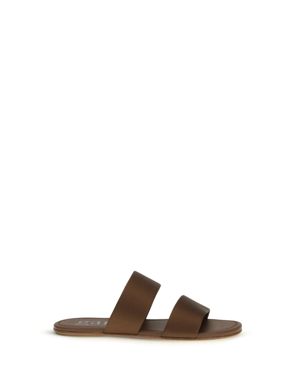 Pedro GarcíA UPPER: 100% SILK; SOLE: 100% CALF LEATHER sandals in brown