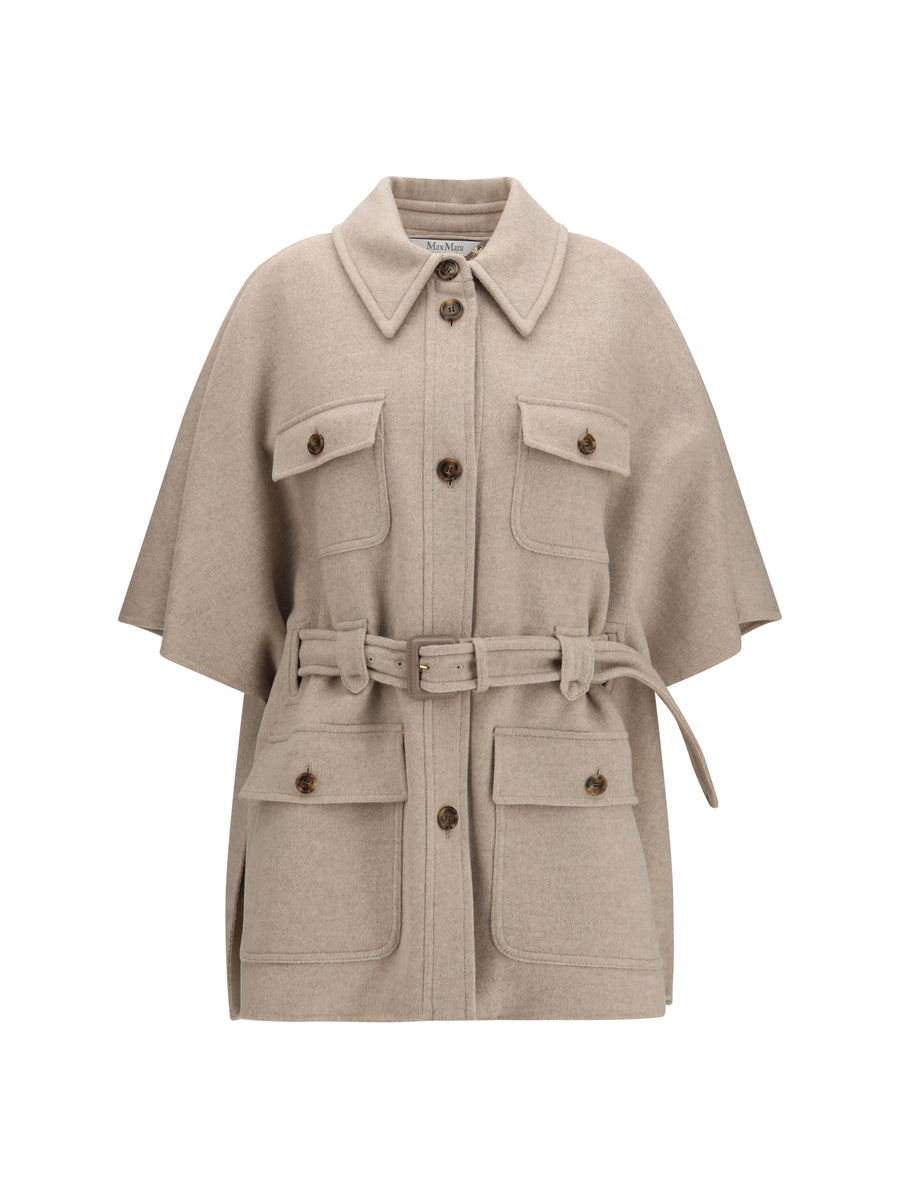 Nettare Cashmere Cape With Belt Roccia Kashmir/capra Hircus Coat