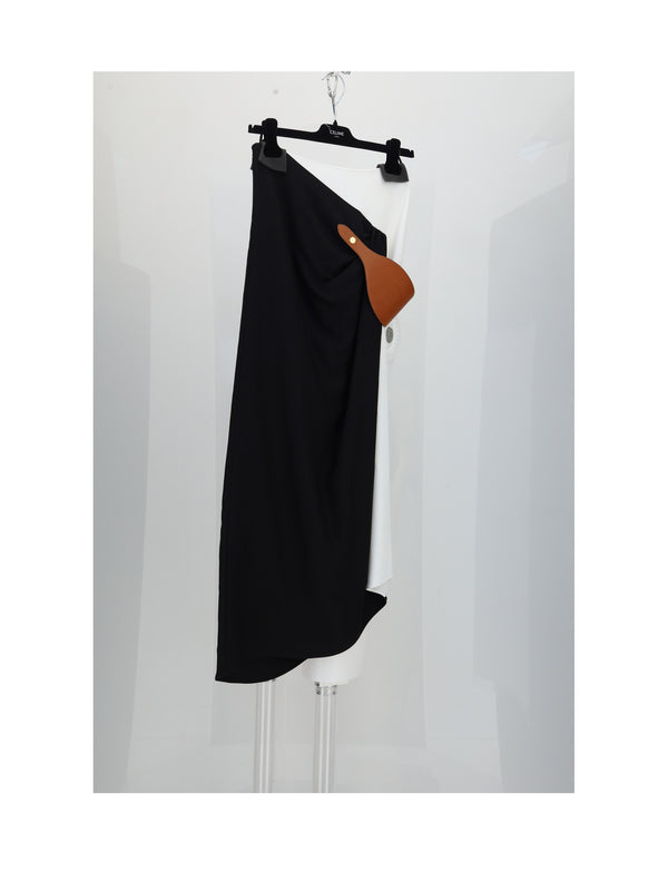 Skirt Draped Black Viscose