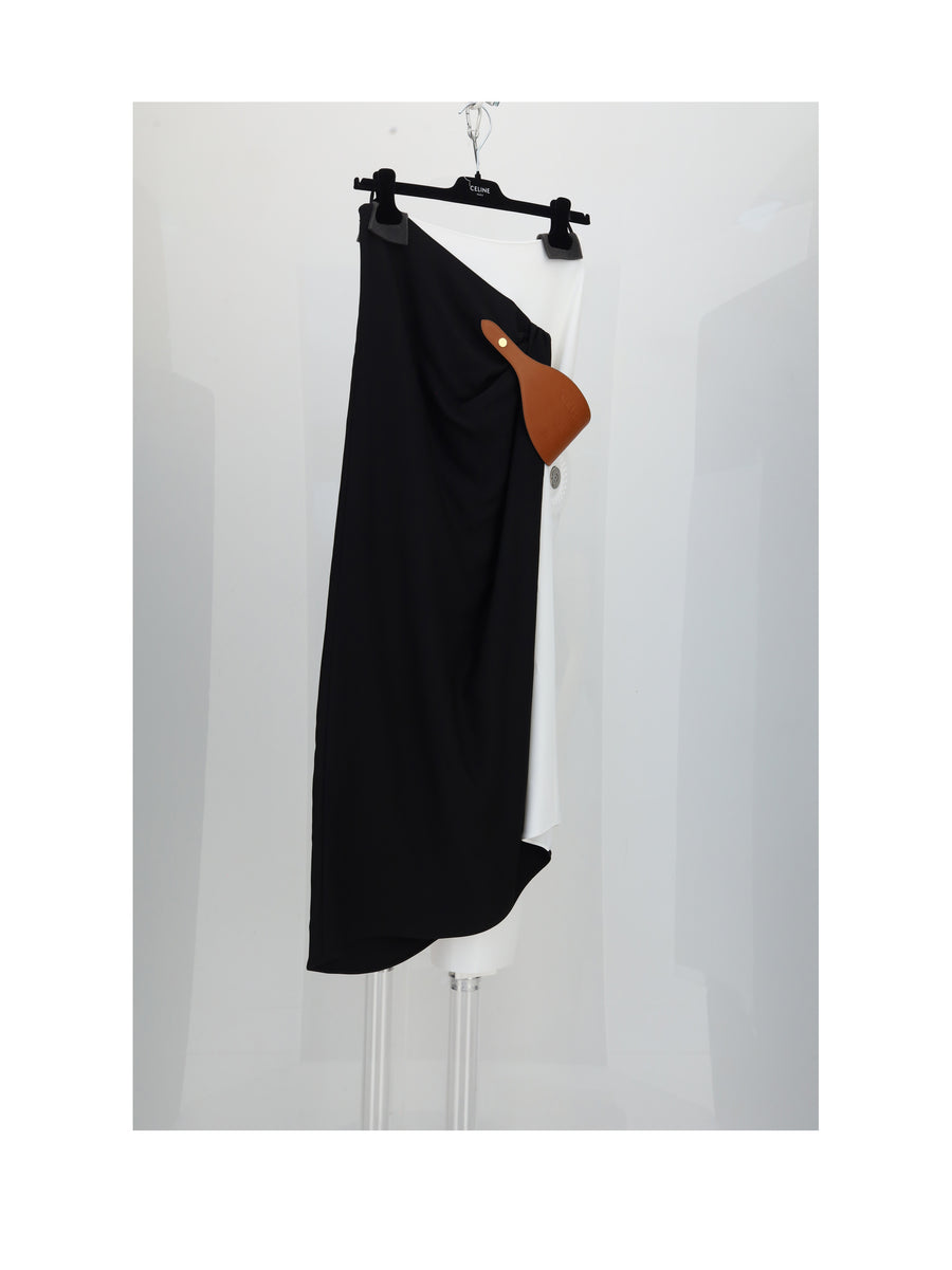 Skirt Draped Black Viscose