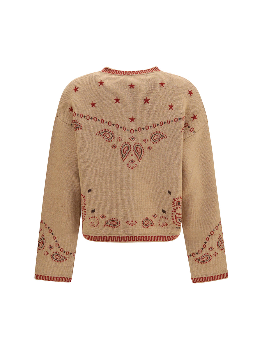 Jacket Bandana Jacquard Camel-Multicolour Camel/multicolour Fleece Wool (ovis Aries)