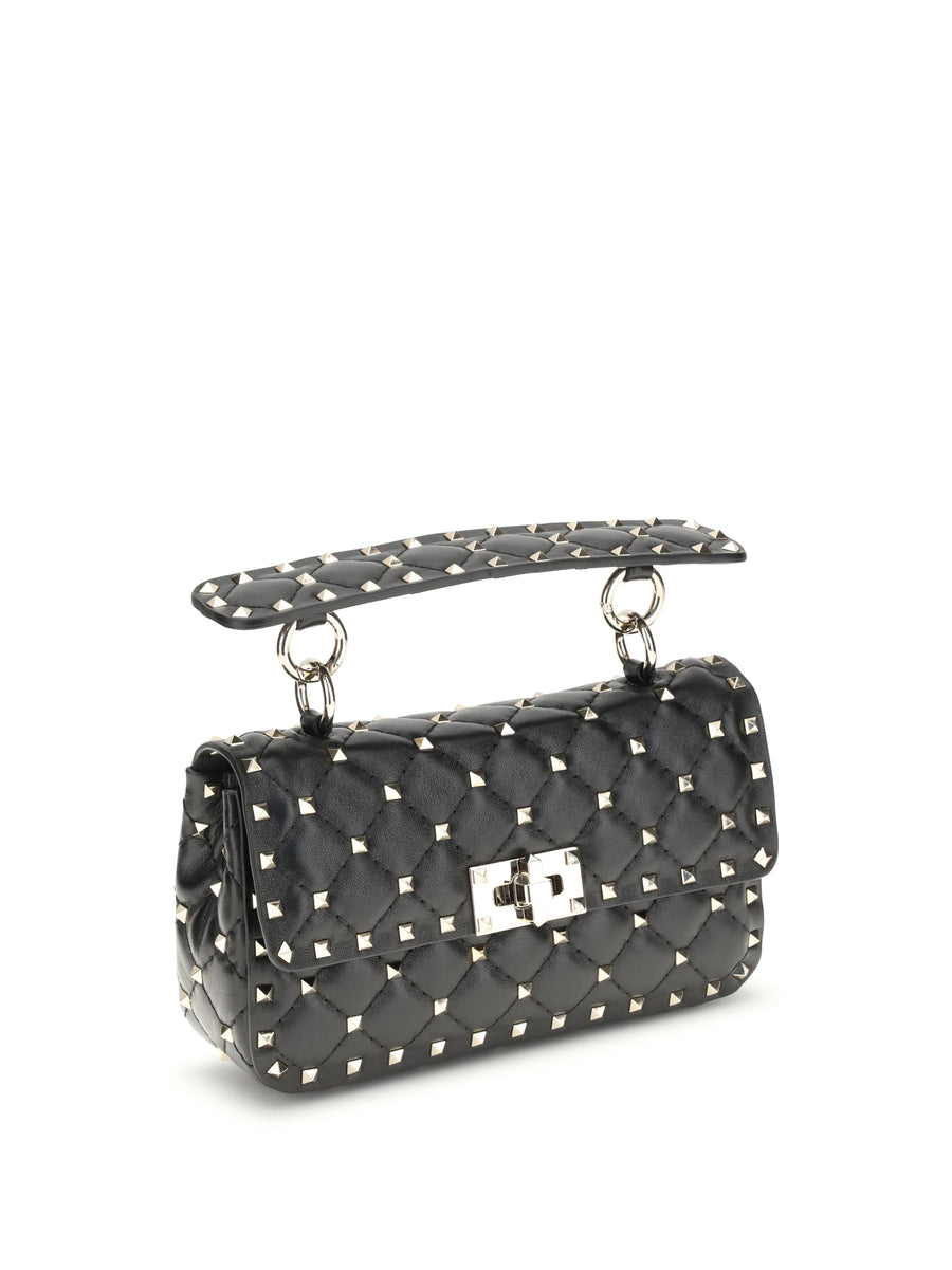 Small Shoulder Bag Rockstud Spike Black Lambskin