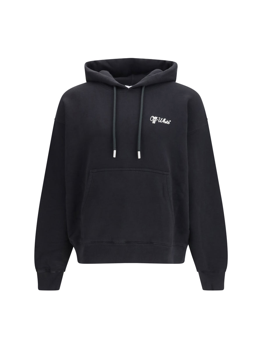 Hoodie Script Skate Black-White Black/white Cotton Sweatshirts