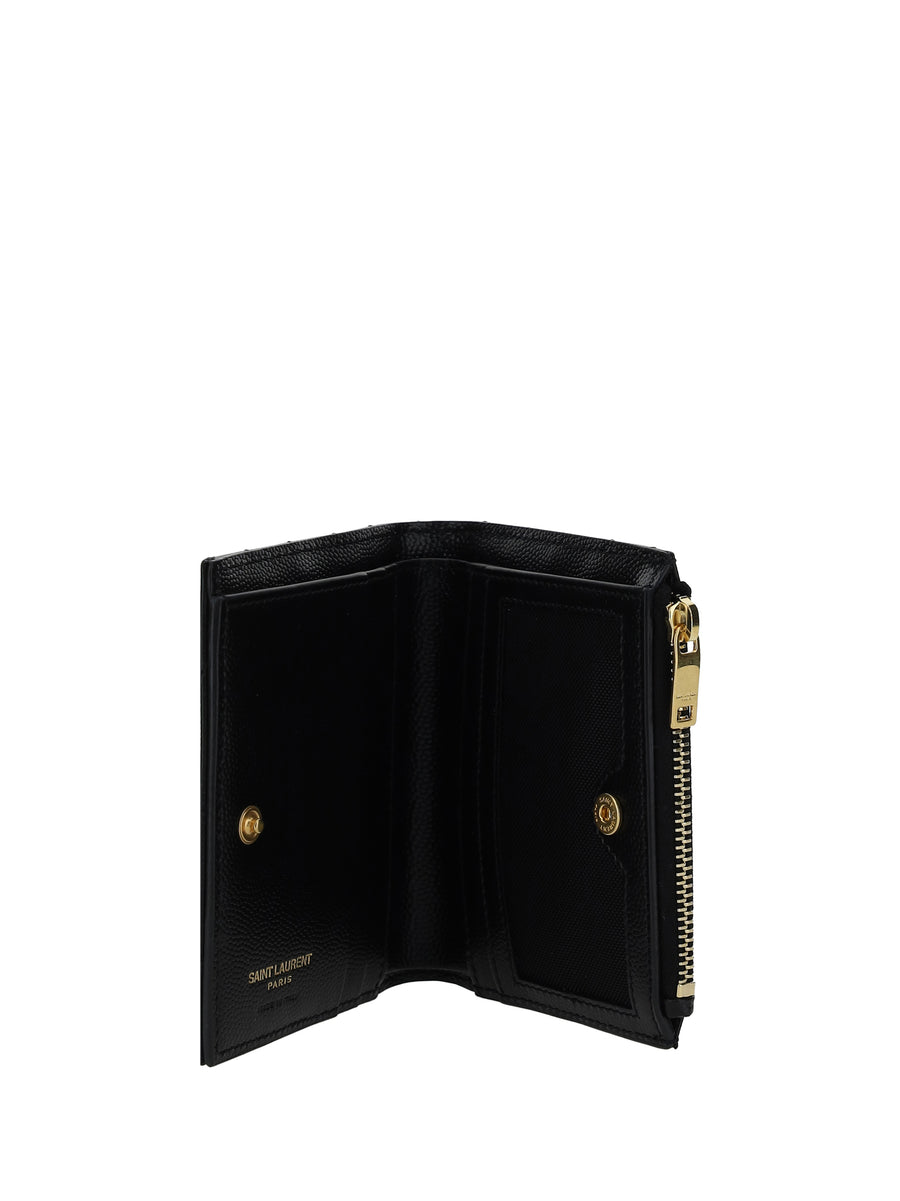 Matelassé Calfskin Wallet Black & Purses