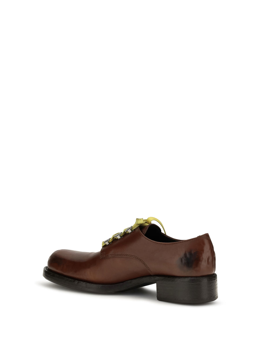 Lace-Up Loafers Antique Leather Cacao Calf Shoes