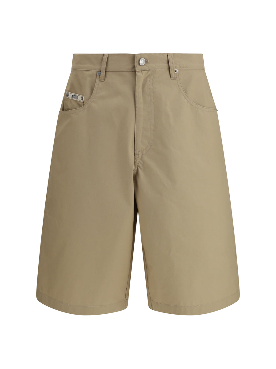 Moschino 100% Cotton bermuda shorts in beige