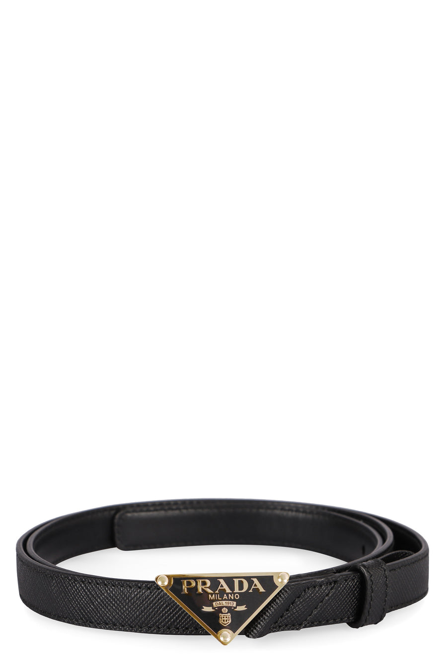 Leather Belt With Metal Buckle Black Calf