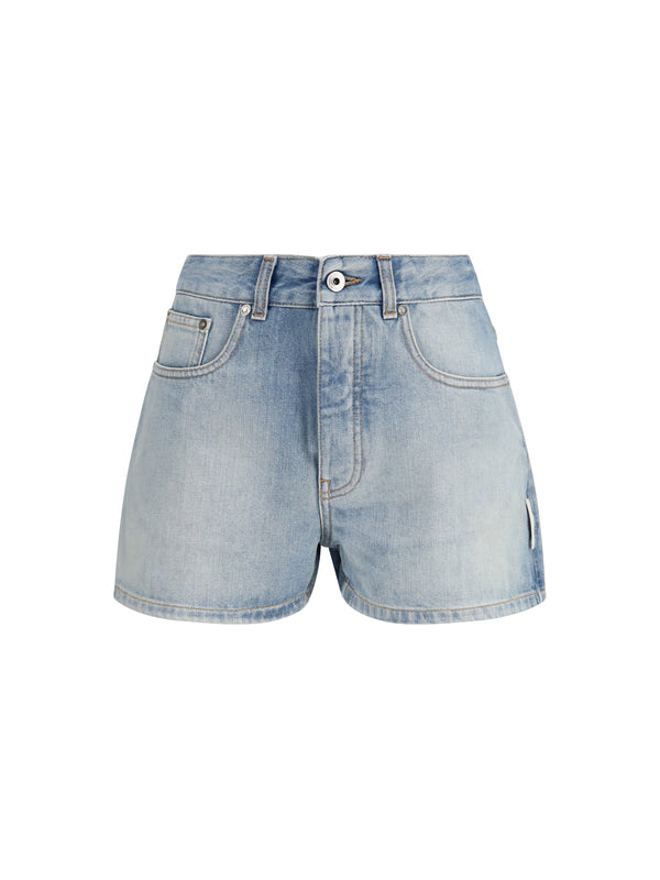 Off-White 100% cotton denim shorts in white