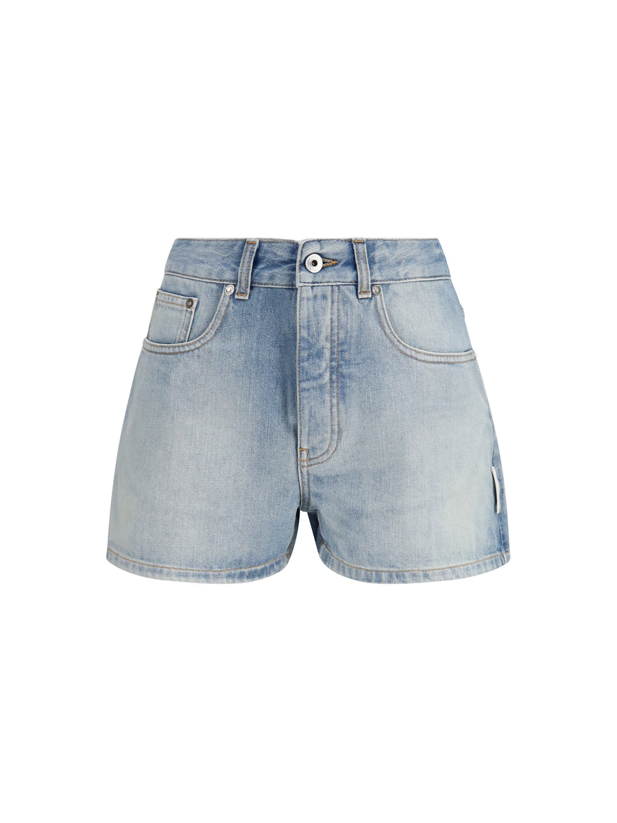 Off-White 100% cotton denim shorts in white