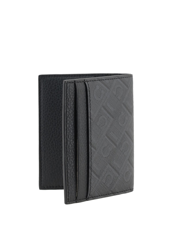 Cardholder Grey Grained Leather Patterned Medium Calf (bos Taurus) Umbrellas