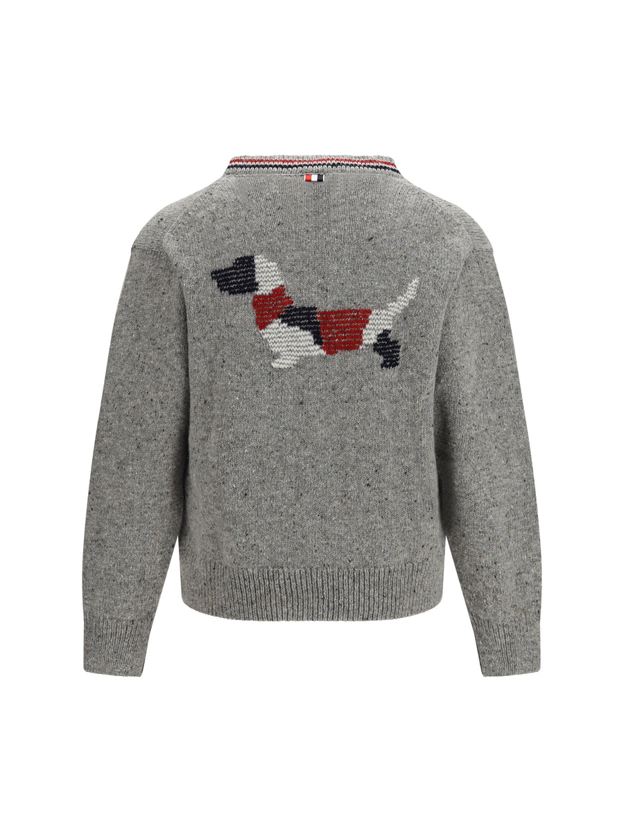 Cardigan Hector Donegal Yarn Light Grey Merino Wool (ovis Aries)