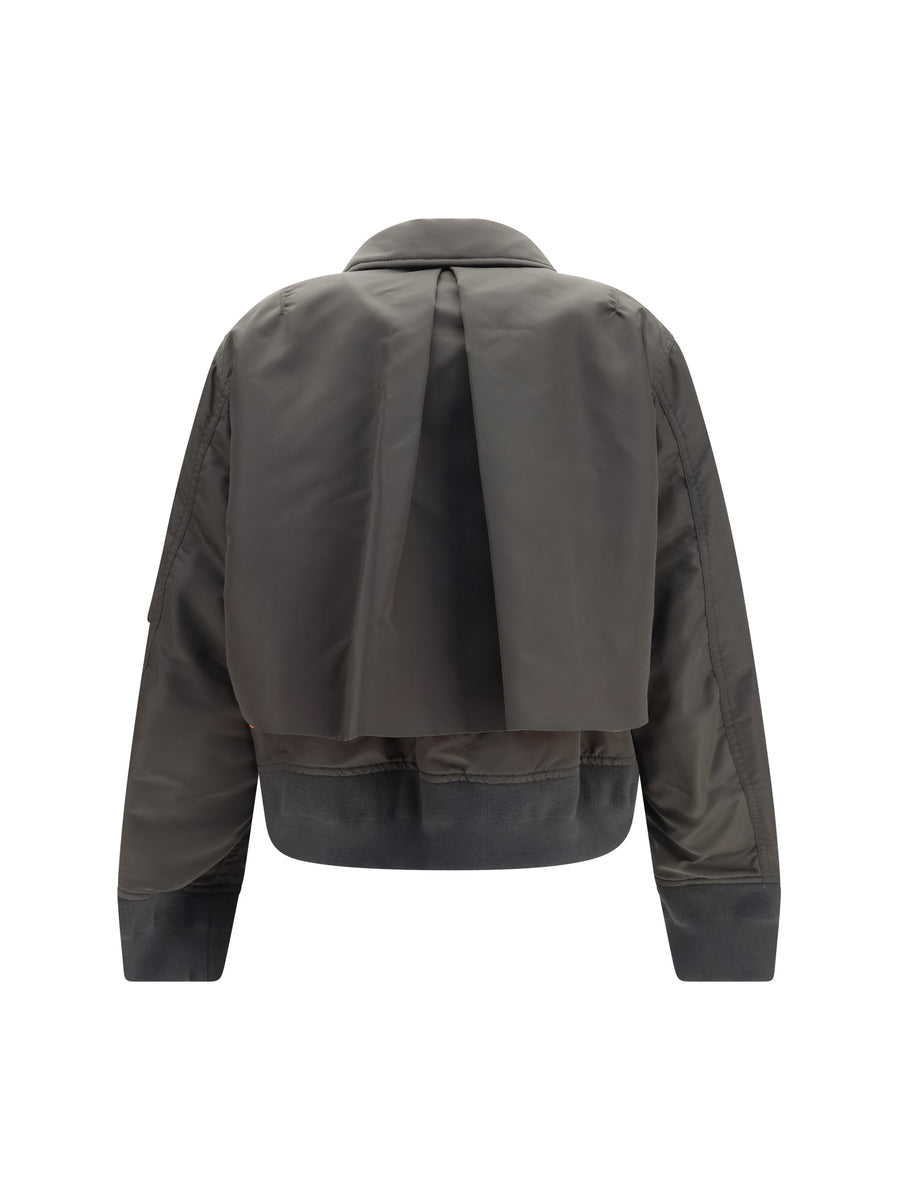 Jacket Double-Zip Nylon Dark Khaki