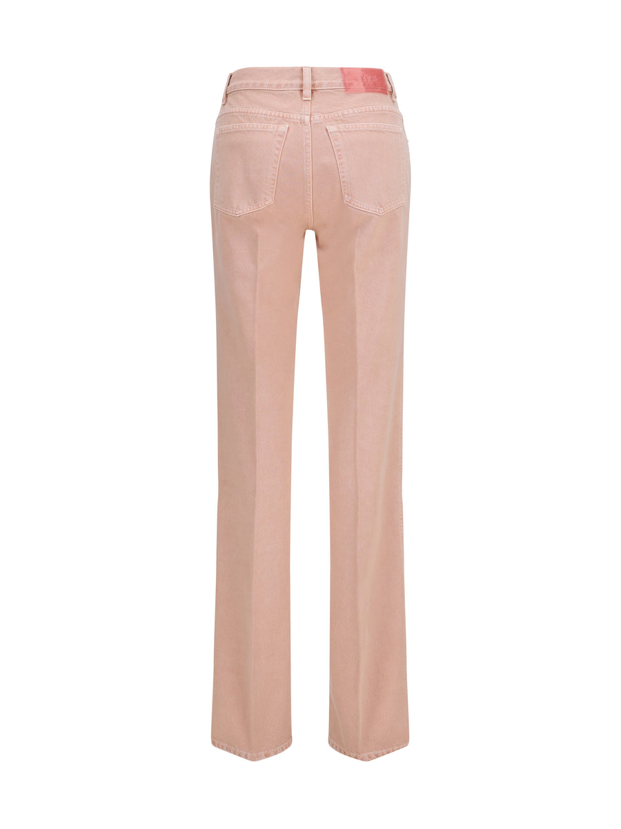 Straight-Leg Jeans Timid Pink Cotton