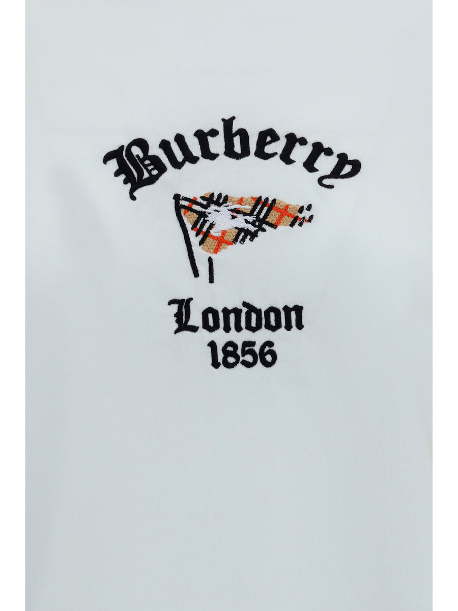 Cotton T-Shirt With Check Flag Chalk T-shirts & Jerseys