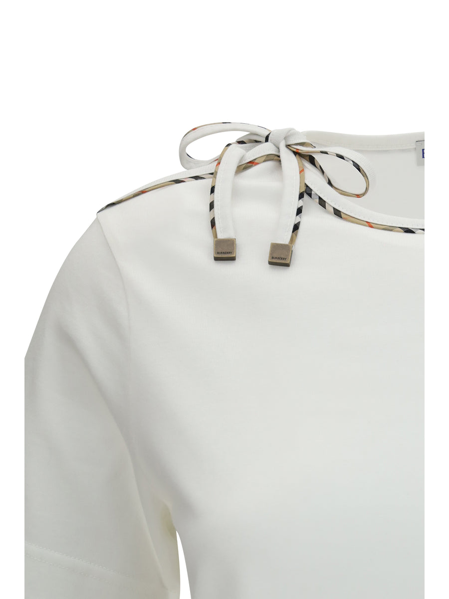 Cotton Lace-Detail T-Shirt Chalk T-shirts & Jerseys