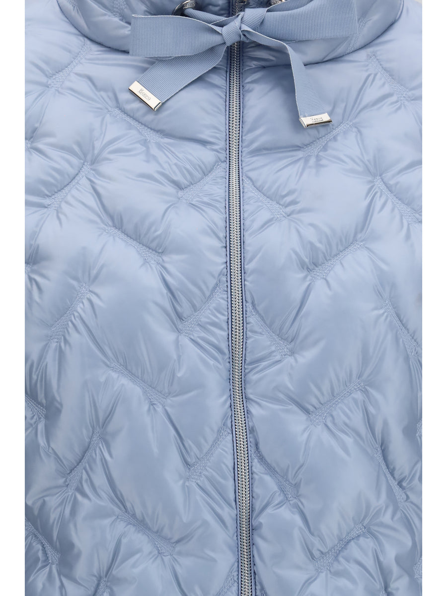 Midi Down Jacket Sky Blue Outer: Polyester Puffer