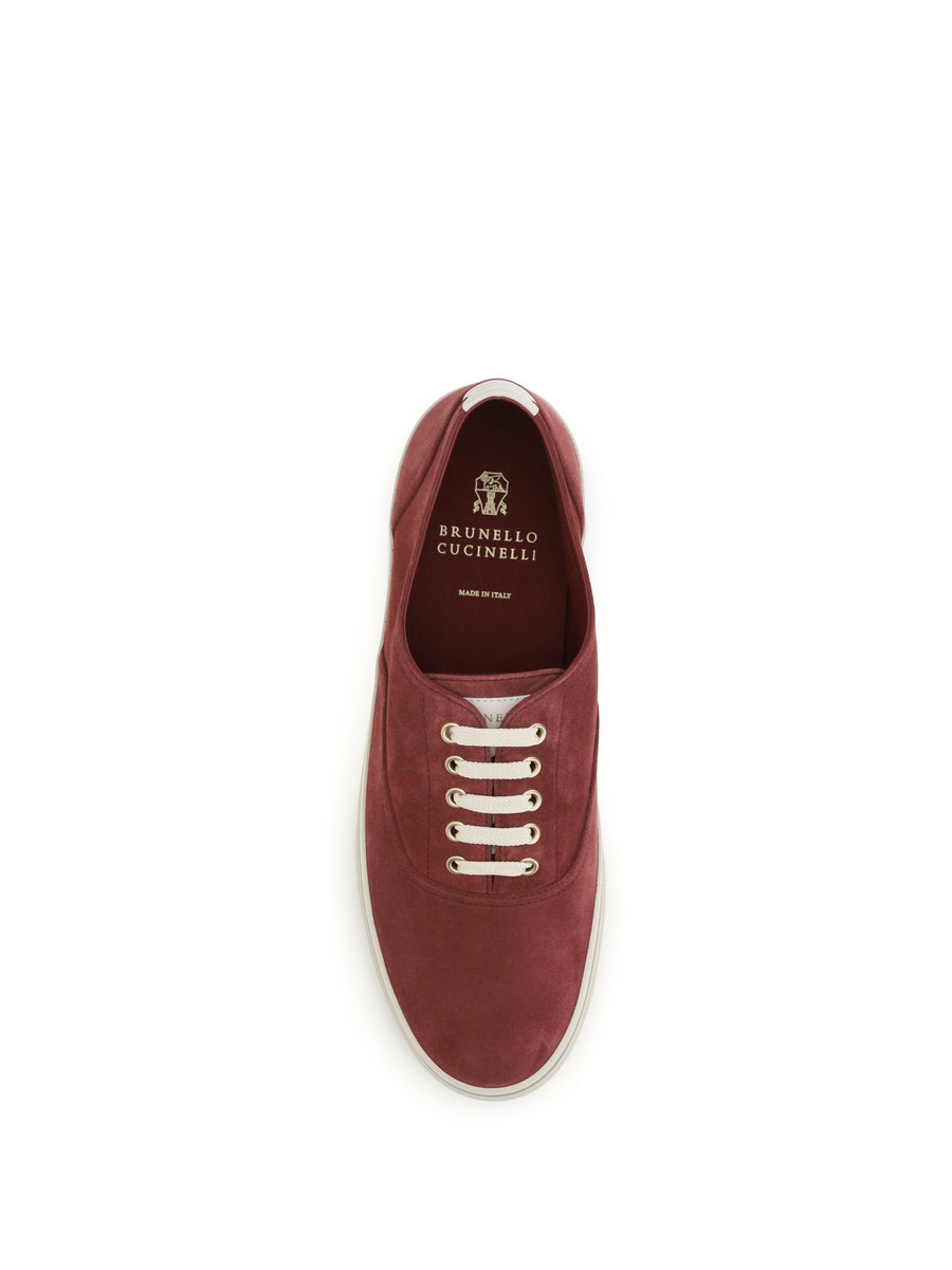 Sneakers Reversed Calfskin Burgundy-Panama Burgundy/panama Trainers