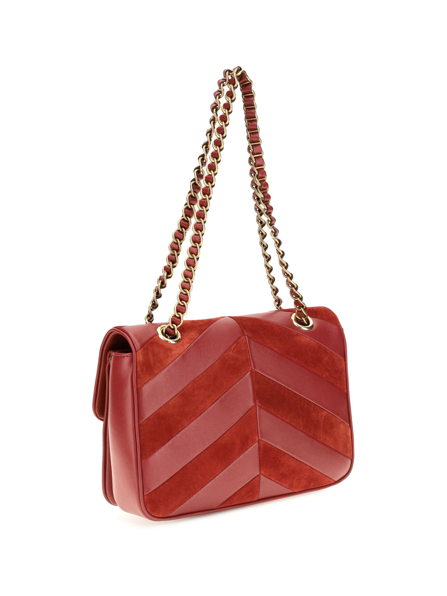 Shoulder Bag Djuna Russet Red Suede