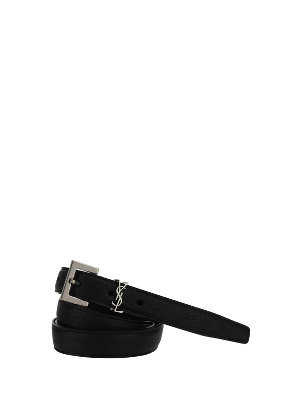 Saint Laurent 100% Lamb belt in black