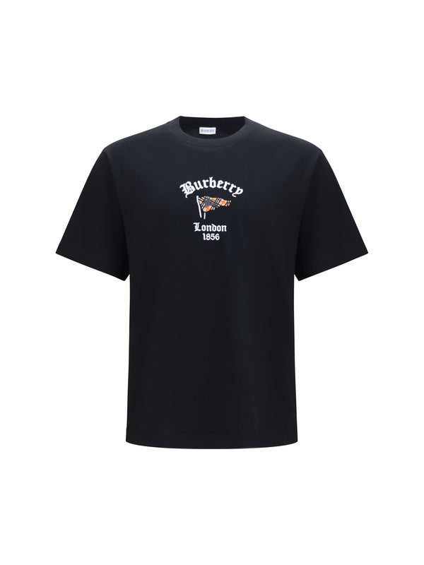 T-Shirt Check Cotton Black T-shirts