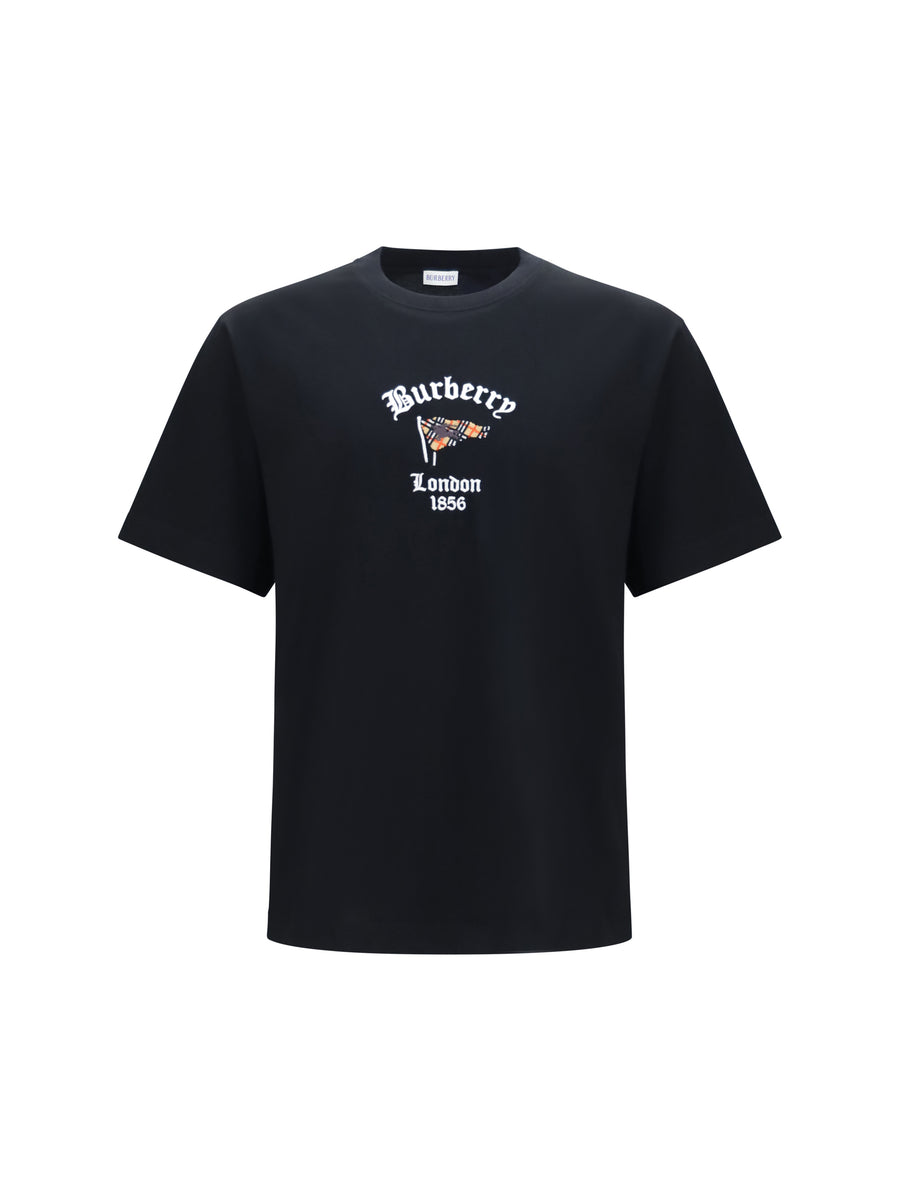 T-Shirt Check Cotton Black T-shirts