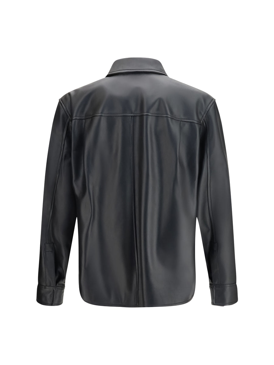 Leather Jacket Black Calfskin Shirt