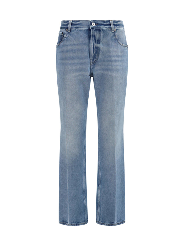 Jeans Washed Denim Light Blue Cotton