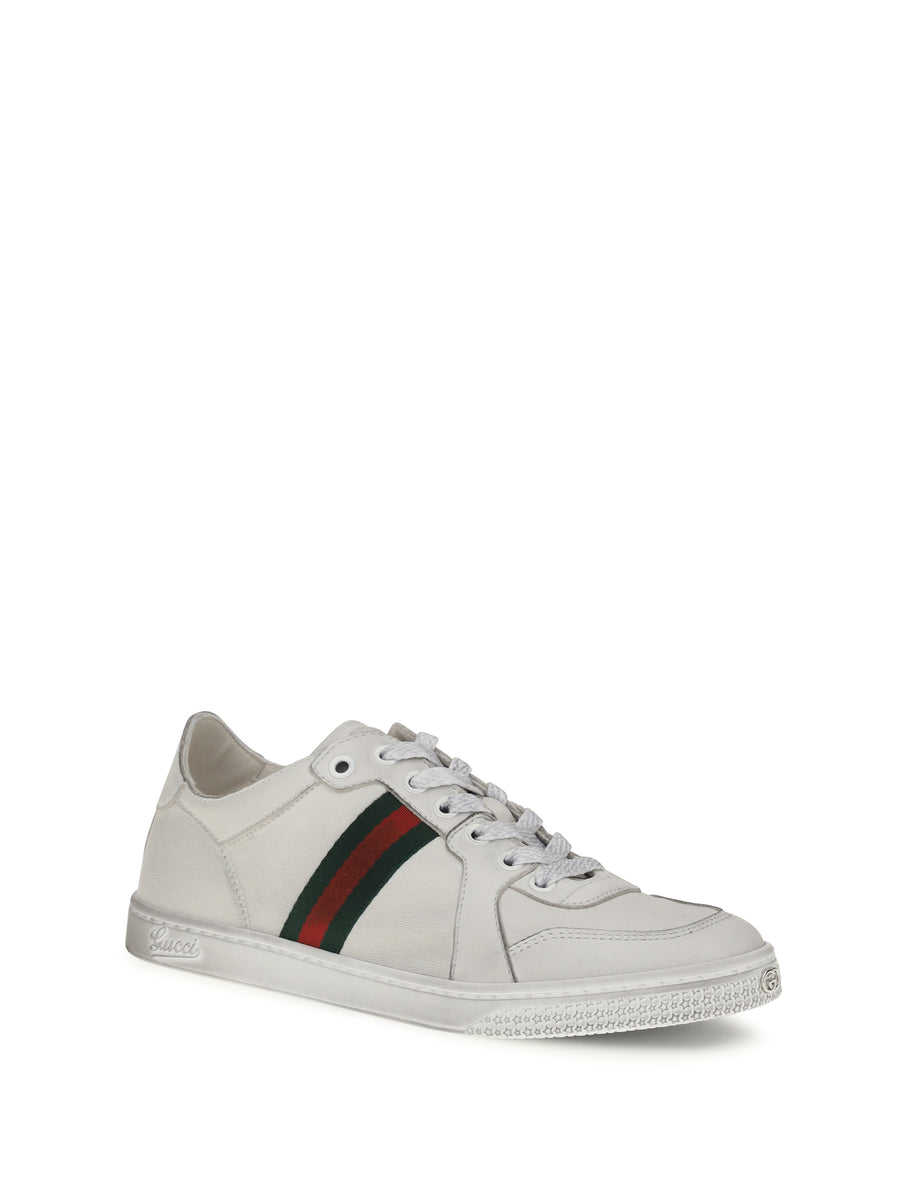 Sneakers Stretch White Leather White/white/vrv Trainers