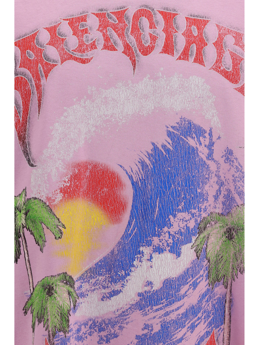 Oversized T-Shirt Vintage Surfer Old Pink Cotton T-shirts