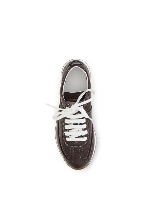 Leather Sneakers Burgundy Trainers