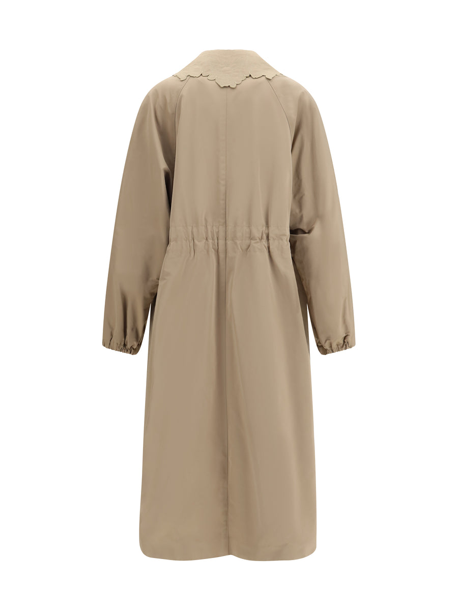 Trench Coat Ottoman Taupe Polyester & Raincoats