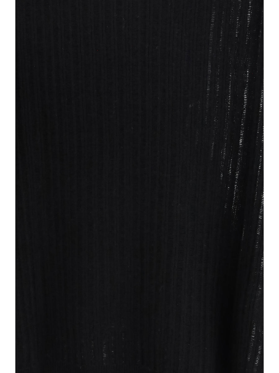 Crew-Neck Rib-Knit Sweater Black Cashmere