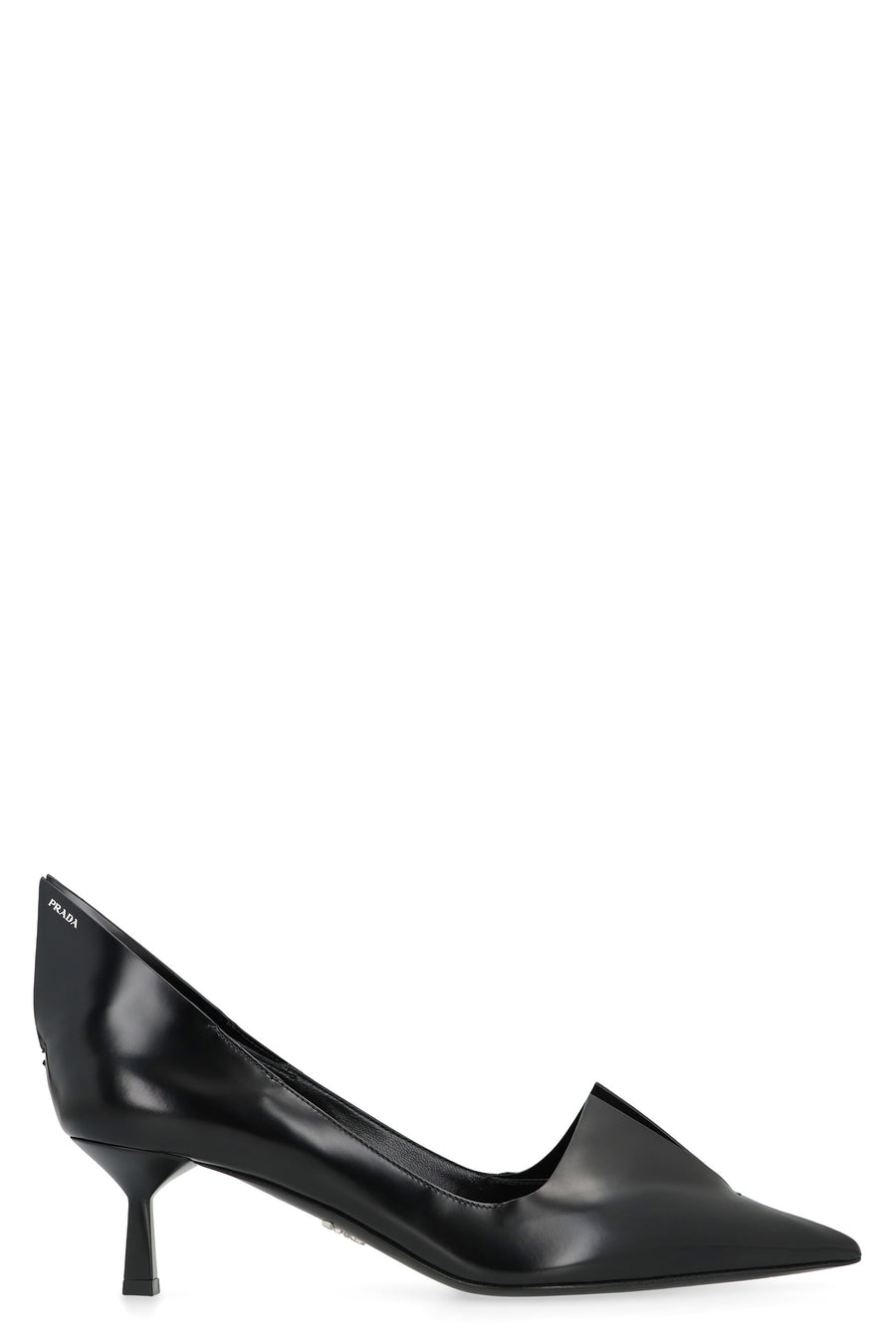 Brushed Calf Leather Pointed Pumps Black Calfskin