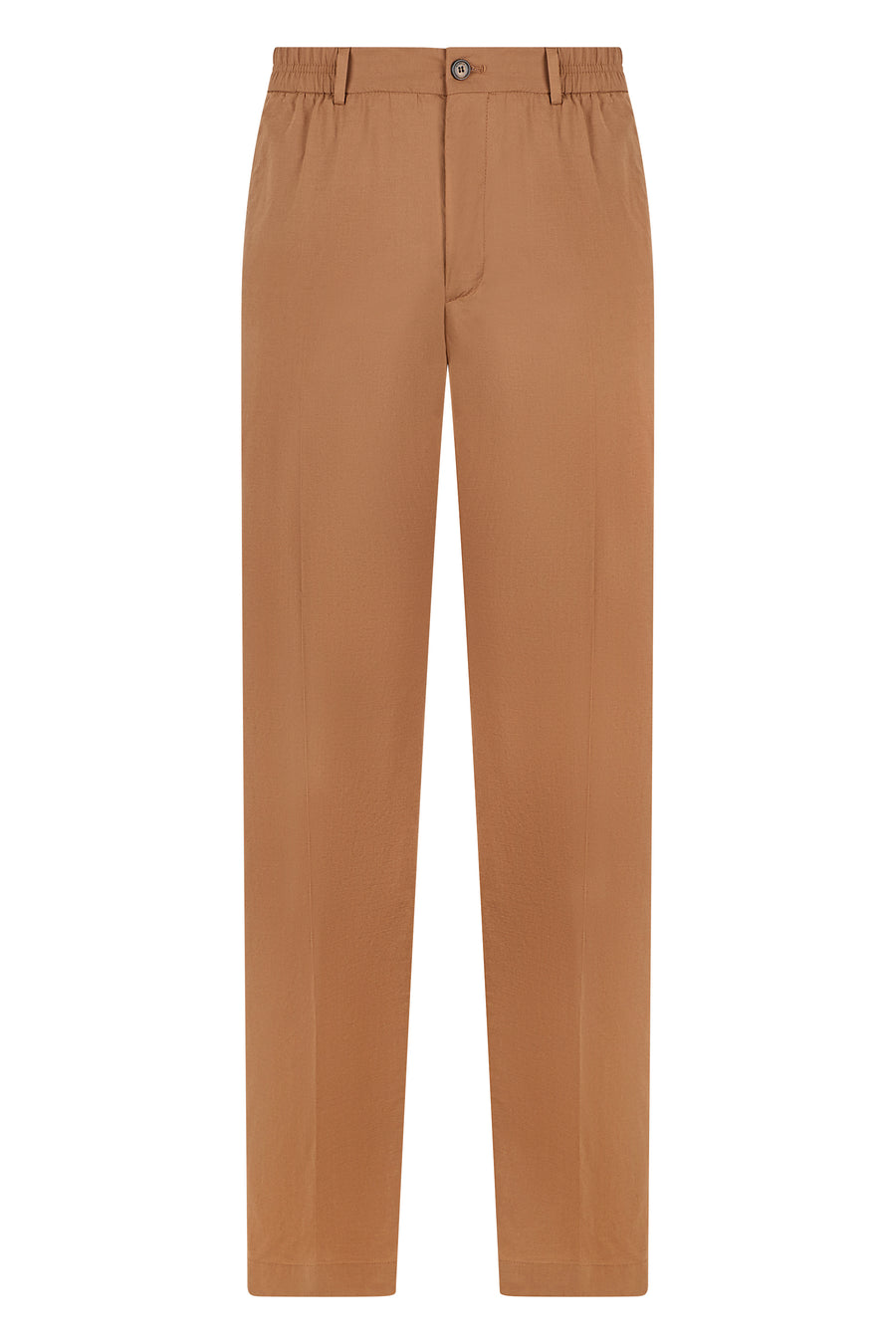 Trousers Straight Cotton Light Burnt