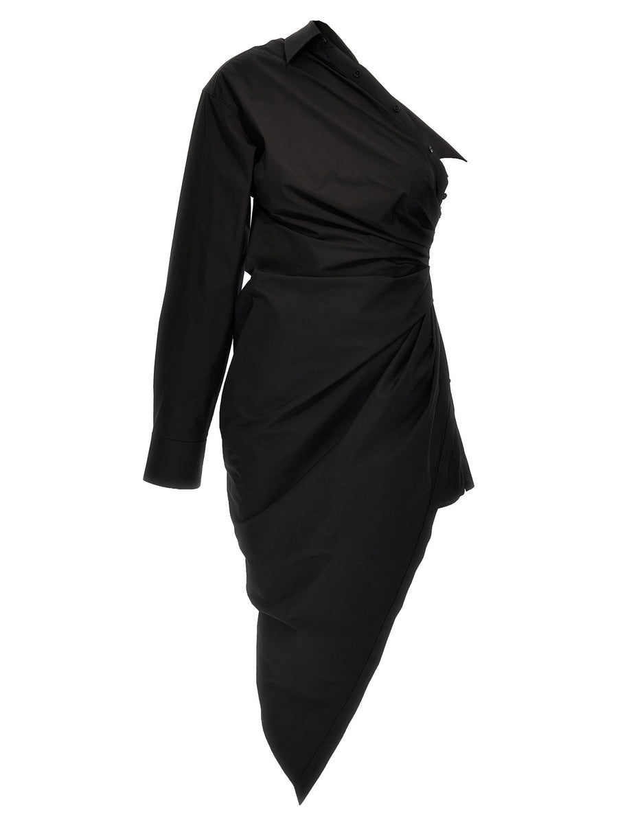 Alexander Wang Asymmetrical One-Shoulder Dress — Black