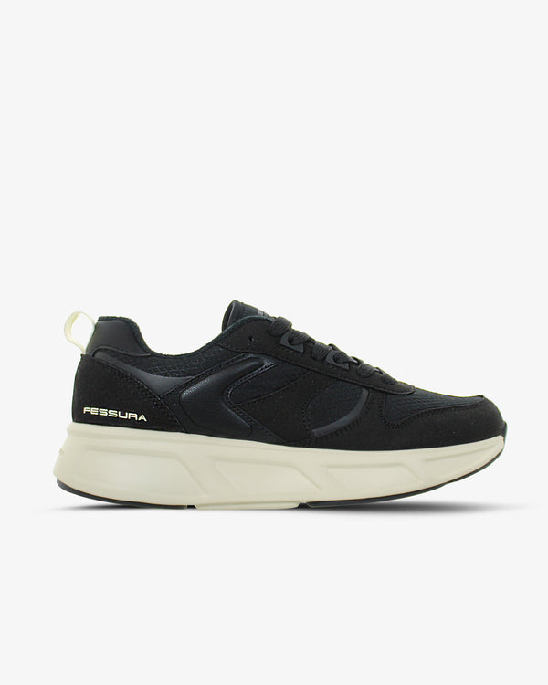 Fessura Italia Microfiber and ripstop upper sneaker in black